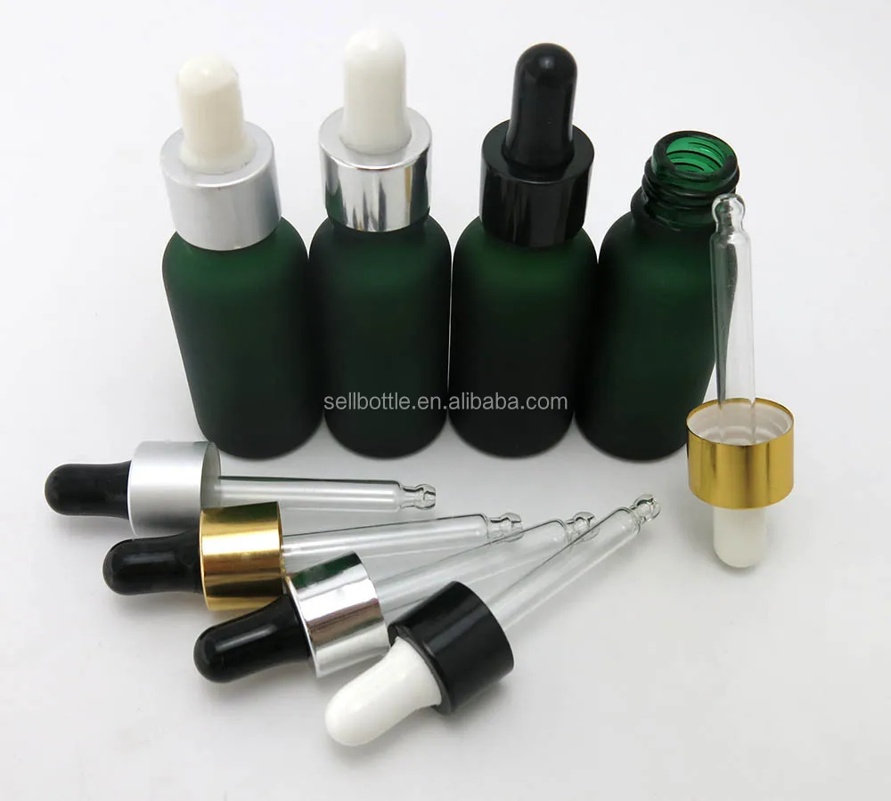 Body Care Oil Massage Oil Glass Bottle 20ml Green Color With Dropper