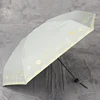 Plastic handle 5 folding rain umbrella with metal stick for ladies