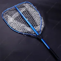 

2018 new Telescopic Aluminum fly fishing rubber landing net 03G-ARN03(B13)