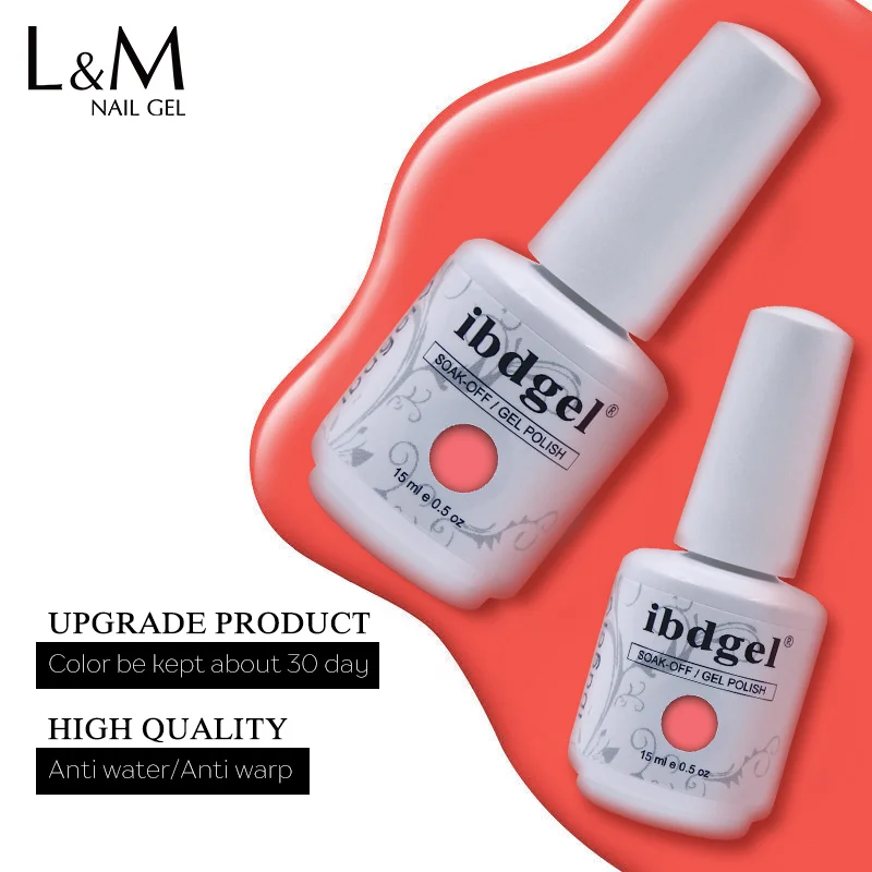 

ibdgel Living Coral Orange Series Nail Art Gel Nail Varnish Polish, 8 coral orange colors