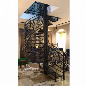 Wrought Iron Spiral Staircase Railing Design - Buy Wrought Iron Staircase Railing,Spiral 