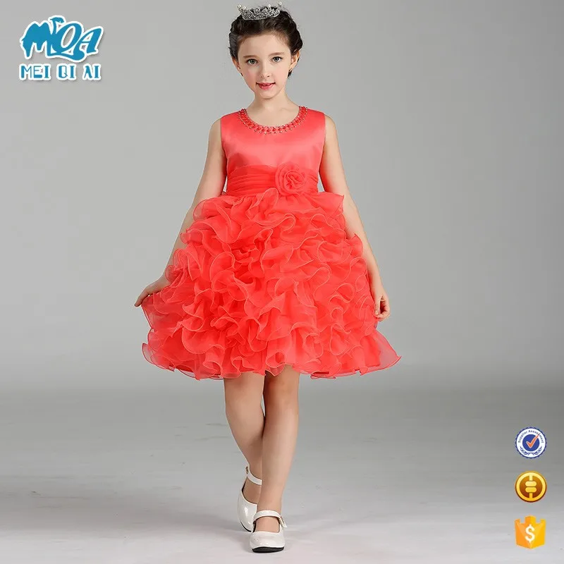 

New Design Factory Direct Children Clothing Kids Wedding Dress Girls Cupcake Pageant Dress With High Quality LM8282, Red;yellow;pink;blue;dark blue;orange;white