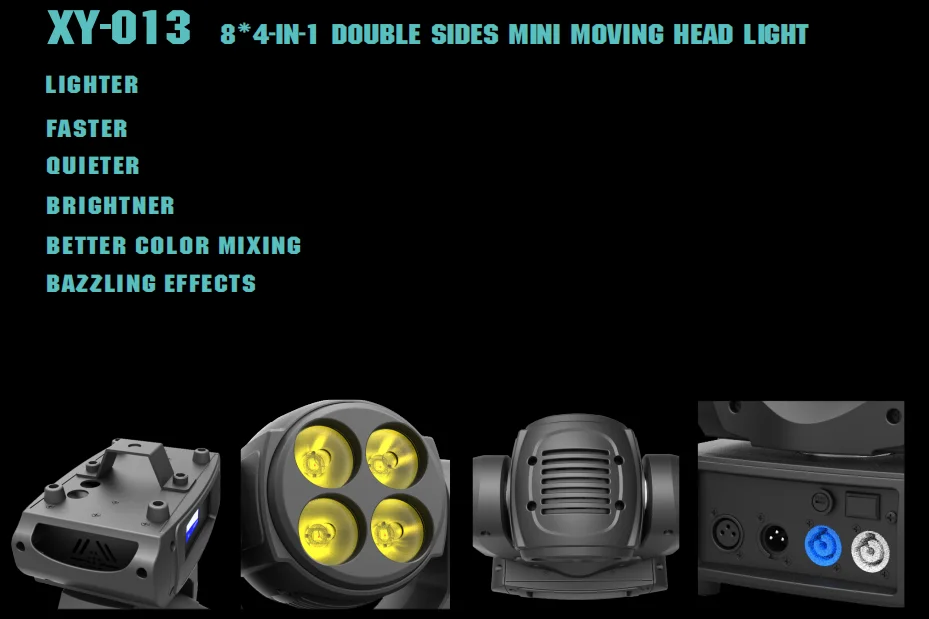 cheap led stage lighting rgbw 8*4-1N-1 Double sides mini moving head light price in india