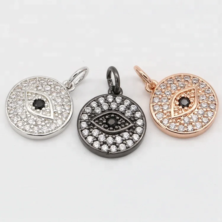 Eye of evil jewelry pendants , micro pave cz brass jewelry making for women