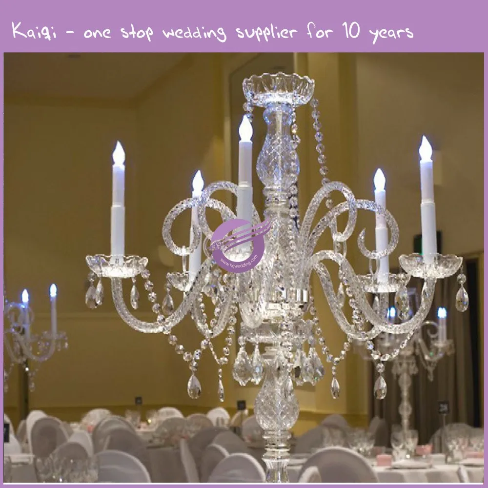 Zt00640 Elegant Crystal Chandelier Stands Tall Candle Holders For