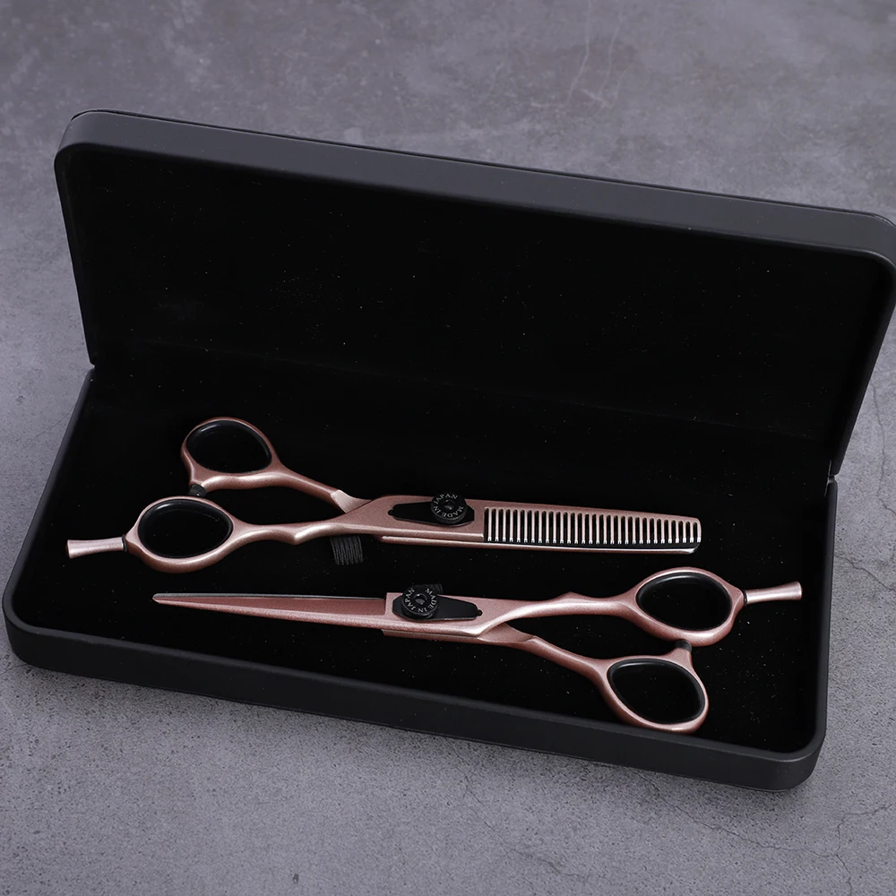 Classic Germany Style Rose Golden Coated Cnc Screw Clicker Plate Barber Hair  Cutting Thinning Scissors Shears Set Mst805 - Buy New Design Hair  Scissors,Professional Hair Cutting Scissors,Unique Design Professional Hair  Scissors Product