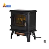 black freestanding decor flame electric led fireplace heater