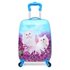 Custom logo print little girls plain luggage sets 20" 24'' 28'' ABS/PC trolley hard shell travel bag suitcase