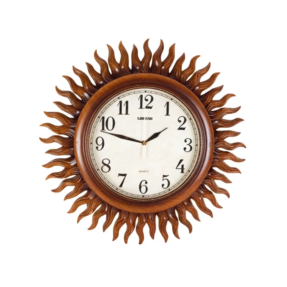 Lisheng Quartz Analog Type Sunburst Sun Shaped Gold Wall Clock B8110 ...