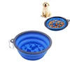 Silicone Collapsible Dog Bowls Slow Feed Cat Bowl Silicone Portable Foldable Water Food Storage Containers Pet Travel Bowl