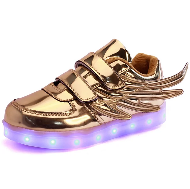 golden led shoes