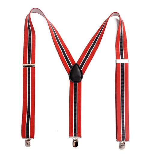 Fashion Design 3.5 Cm Striped Elastic Suspender For Man With Mental