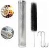 Multifunctional BBQ Grill Wood Chip Smoking Cube Wood Pellet Smoker Tube with S Hook & Brush