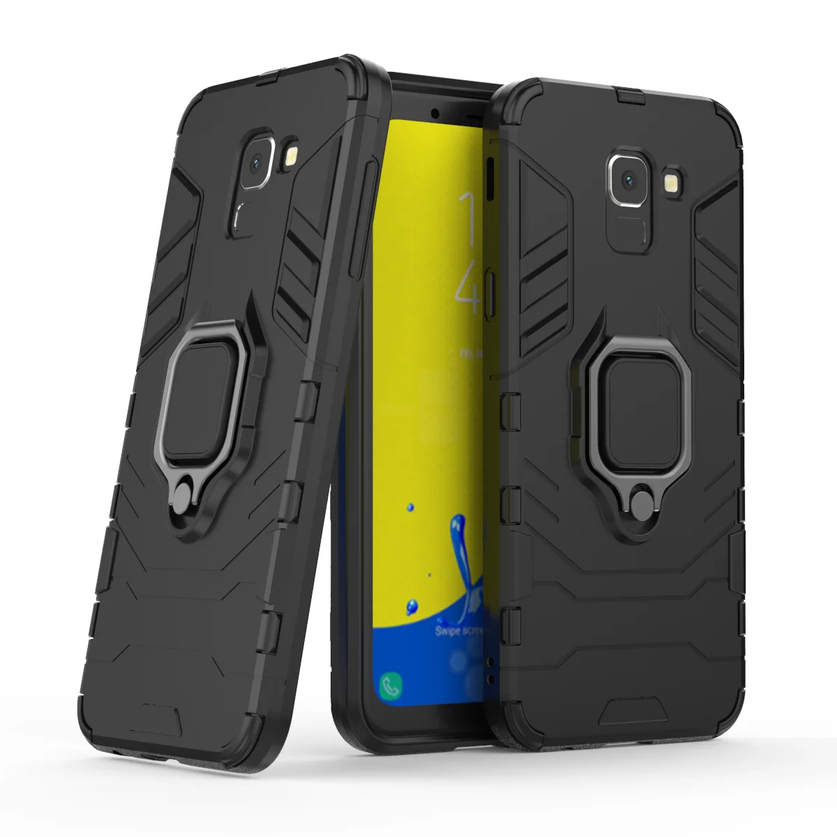 

Ring Holder Bracket Magnet Armor Case For Samsung Galaxy J6 2018, Black;blue;red