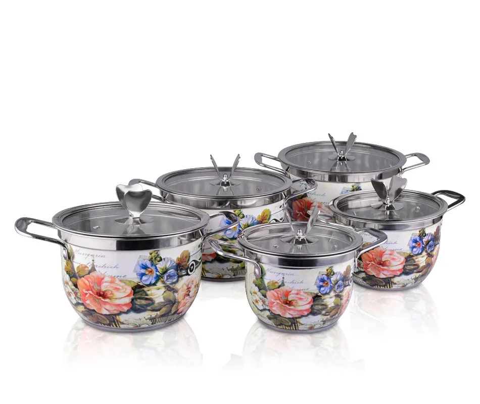 Factory Tall Pots Korean Cookware Set 5 Pcs Set Stainless Steel Pot
