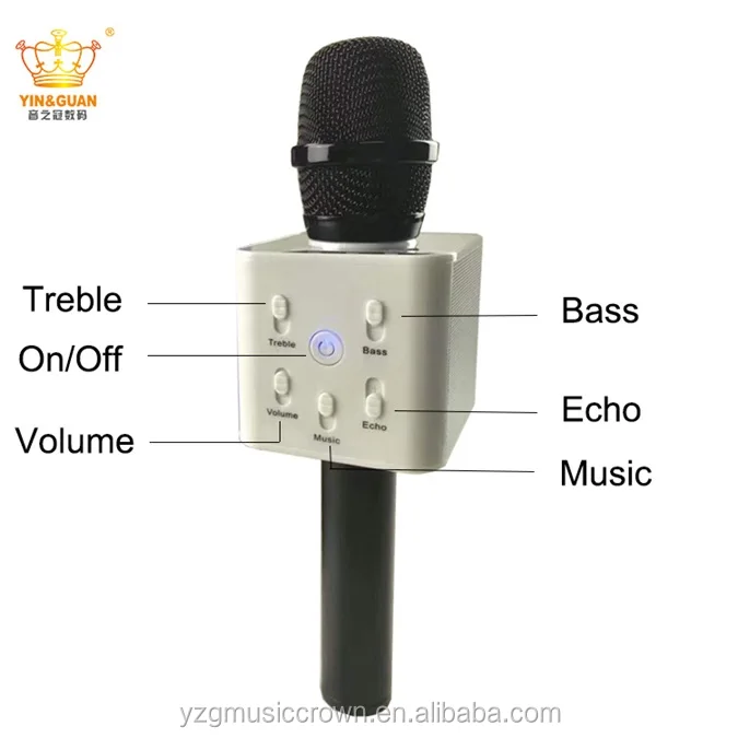 Q7 Handheld Karaoke Player KTV Wireless Microphone Speaker Blue tooth Home Karaoke Mic Player