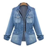 

Autumn Spring New Fashion Women Slim Long Sleeve Denim Coat Jacket Ladies Fashion Tops Winter Warm Splice Coat