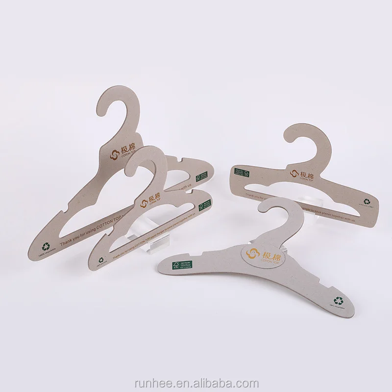 Recycled Cardboard Hangers 2.5mm 3mm 3.5mm Thick Paper Hangers For Garment Use