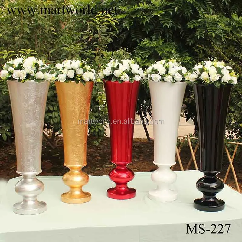 Fiber Glass Vase For Wedding Decoration Wedding Pillar Column Pedestal