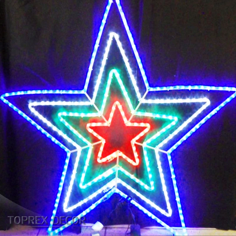 Toprex decor waterproof motif christmas decoration hanging outdoor star shape led light