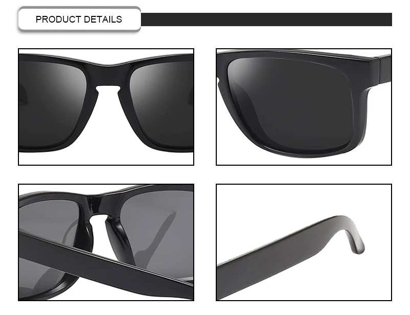 2019 square plastic frame sunglasses polarized cheap male driving custom sunglasses