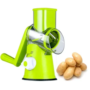 Image of Manual green Amazon hot selling vegetable rotary spiral food slicer cutter cheese grater for home use