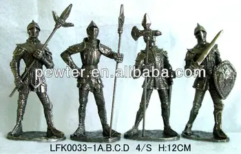 metal knight figurines