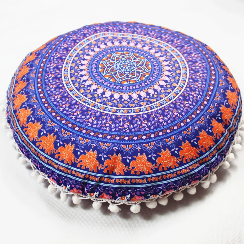 Hot Sale Indian Round Seating Ottoman Pouf Floor Pillow Embroidered