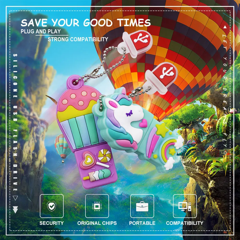 Fancy Kids Cartoon USB Flash Drive Movie Character Horse Animal Pendrive USB Stick For School Promotion Gift - ANKUX.COM