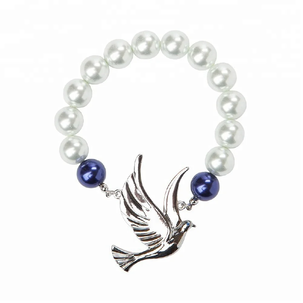 

Wholesale zeta phi beta logo sorority greek dove symbol royal bule white beads Scalable bracelet