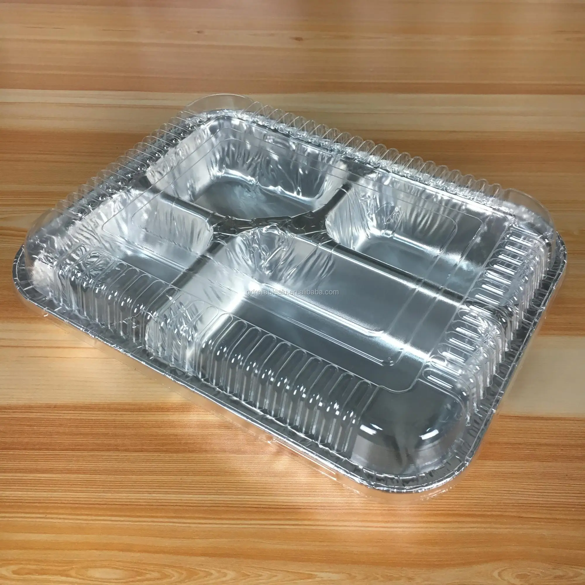 750ml Rectangular 4 Compartments Aluminum Foil Fast Food 750ml Rectangular 4 Compartments Aluminum Foil Fast Food
