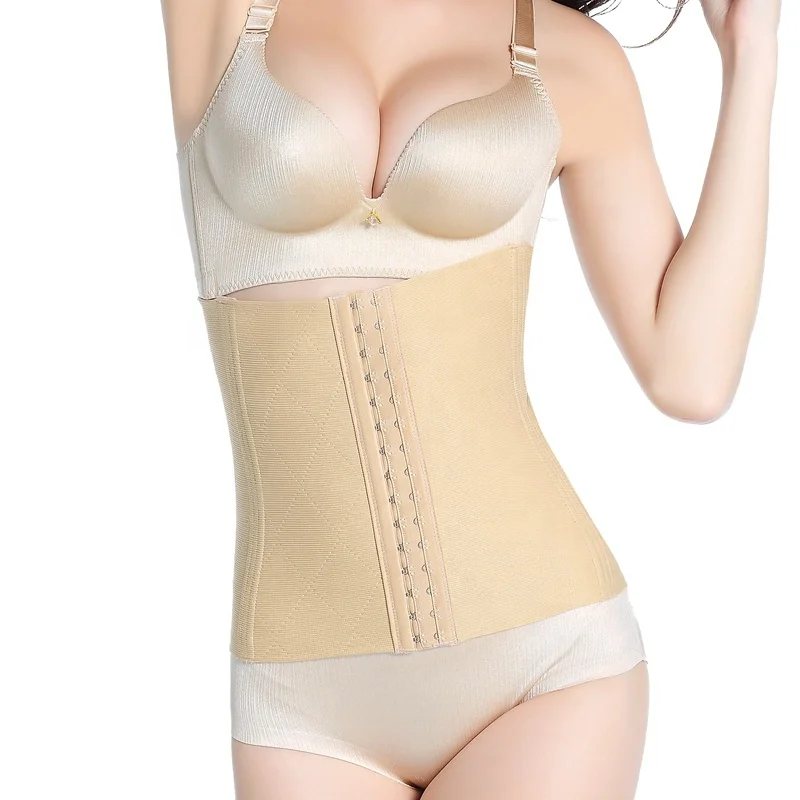 

Hot selling seamless micro spandex the best waist trainer with hook and 8 steel bones