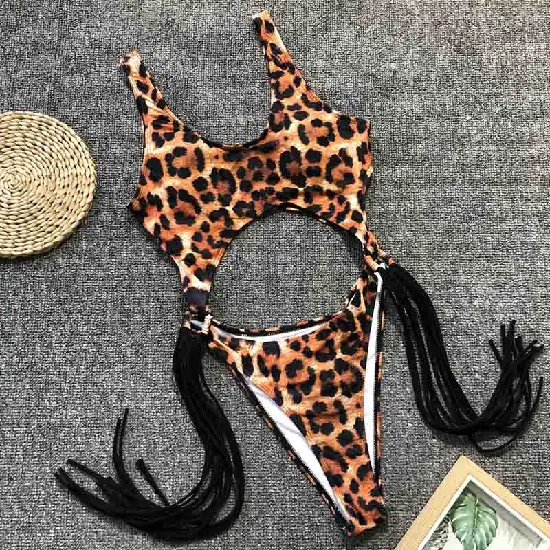 Classy Sexy Leopard Print High Cut One Piece Bikini Swimsuit - Buy ...