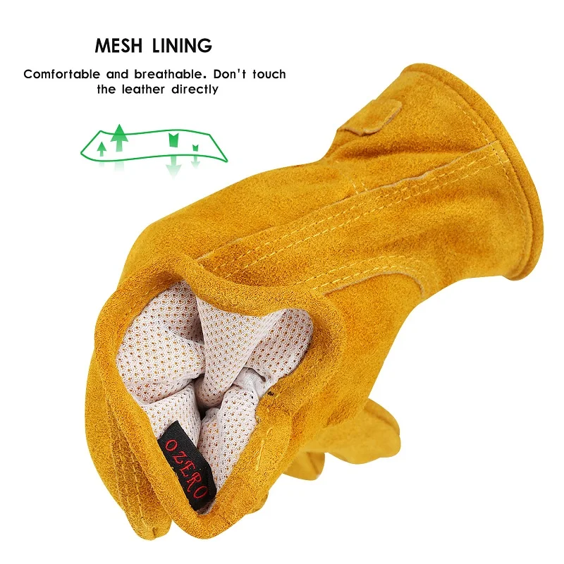 
Wholesale industrial cow leather work safety gloves 