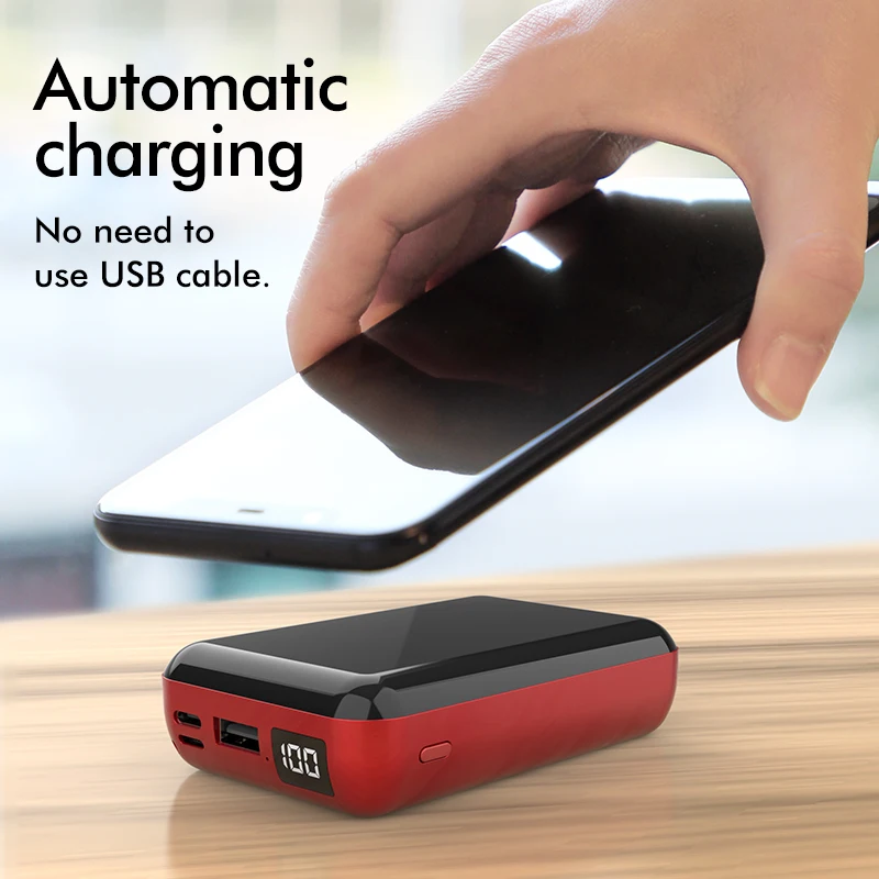 

Licheers portable thin fast charging qi wireless mini usb pd power bank 10000mah mini power bank pd slim wireless pd power bank, N/a