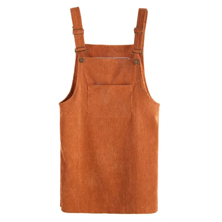 

2019 New Style Casual Retro Corduroy Loose Vest Suspender Summer Dresses For Women, N/a