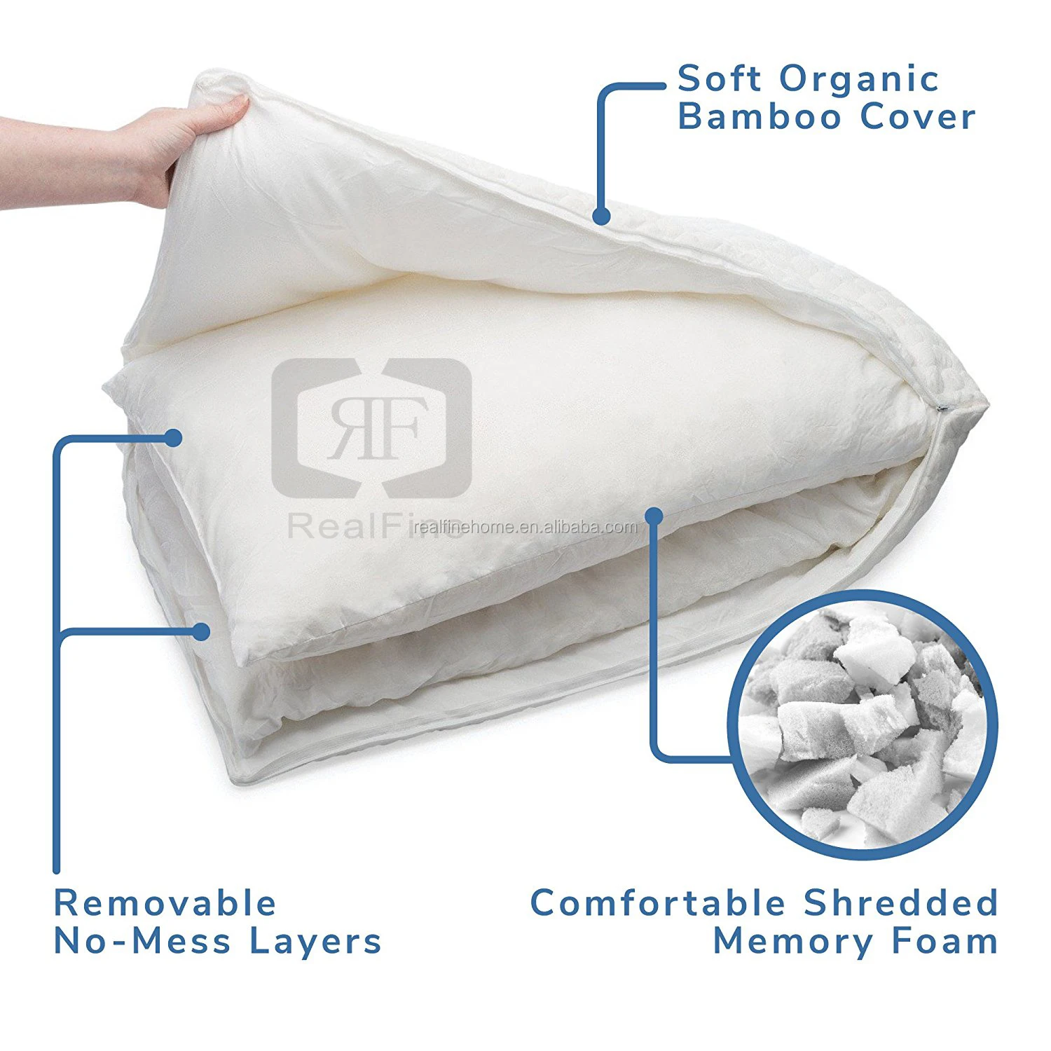 Adjustable 2 Lofts Bamboo Luxury Memory Foam Pillow Cushion Buy