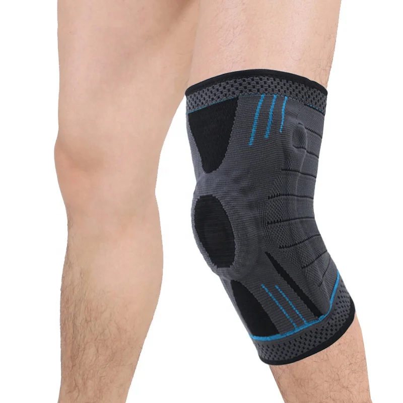 

Professional Manufacturer Anti Slip Basketball Silicon Knee Brace Compression Knee Support Sleeve Protection of Injury Recovery, Black,grey or customized