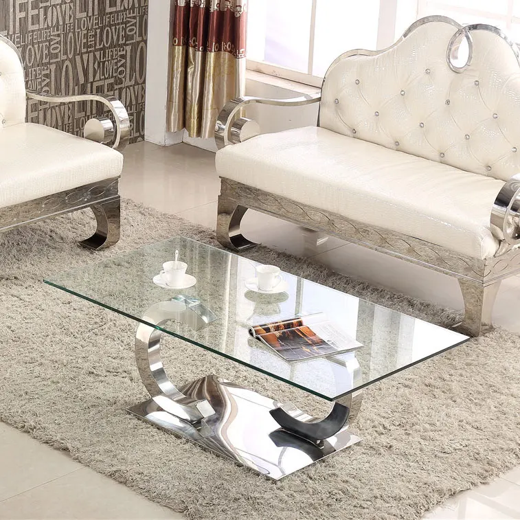 Living Room Furniture Modern Design Glass Top Center Table Design