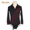Nasinaya Figure Skating leotard Customized Competition Ice Skating costume for boy men Kids Performance black shiny red dance