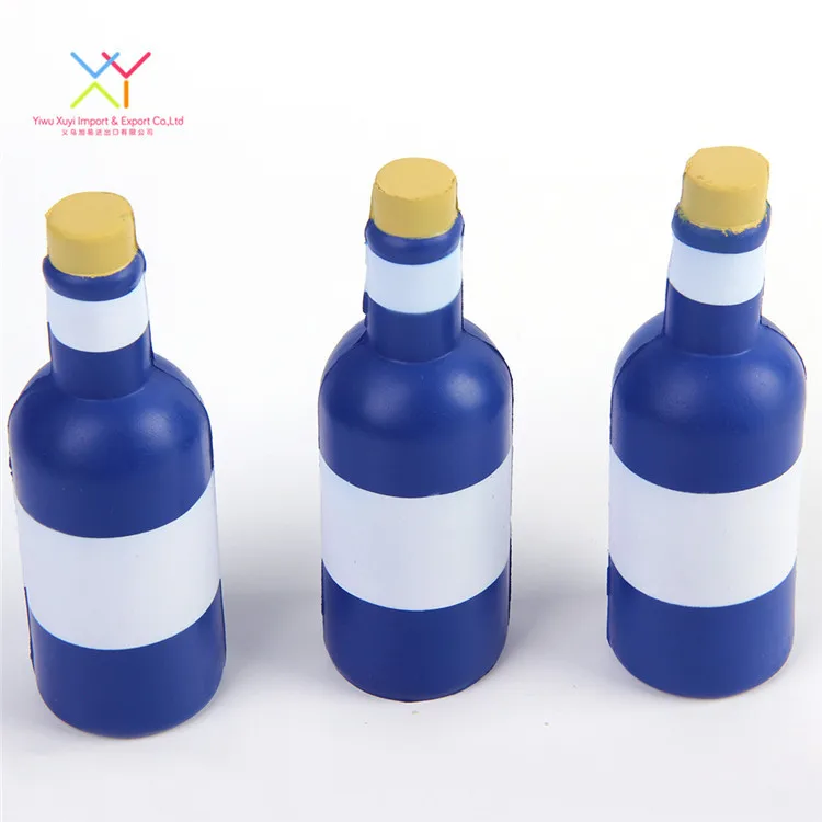 Wholesale promotional gift trendy style wine bottle shape pu anti stress ball