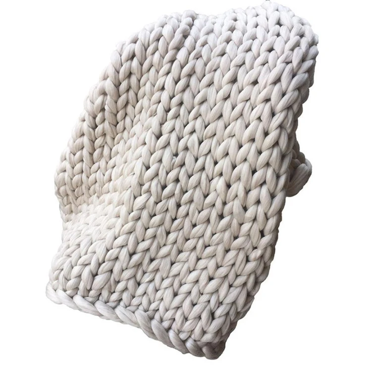 

Wholesale Giant Wool Knit Handmade Chunky Knit Blanket