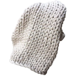 Wholesale Giant Wool Knit Handmade Chunky Knit Blanket