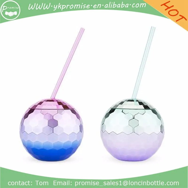 disco ball tumbler with straw