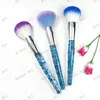 2018 New design jelly makeup brush blush brush with gleamy sliver slice in handle