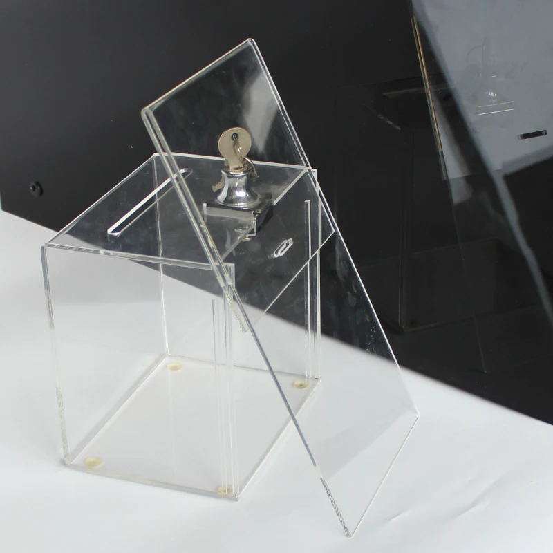 China Factory Wholesale Acrylic Donation Box/ Countertop Charity