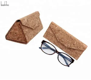 Custom Eco-friendly cork folding eyeglass sun glasses case