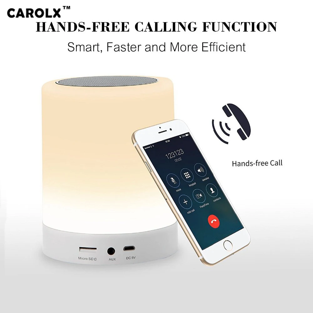 Wireless bluetooth speaker with FM Radio smart alarm clock night light portable bluetooth speaker - ANKUX.COM