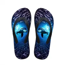 New Summer Casual Slippers Men Sandals Trend Flip Flops Fashion Animal Shark Dolphin Print Beach Flip Flops Slippers for Men