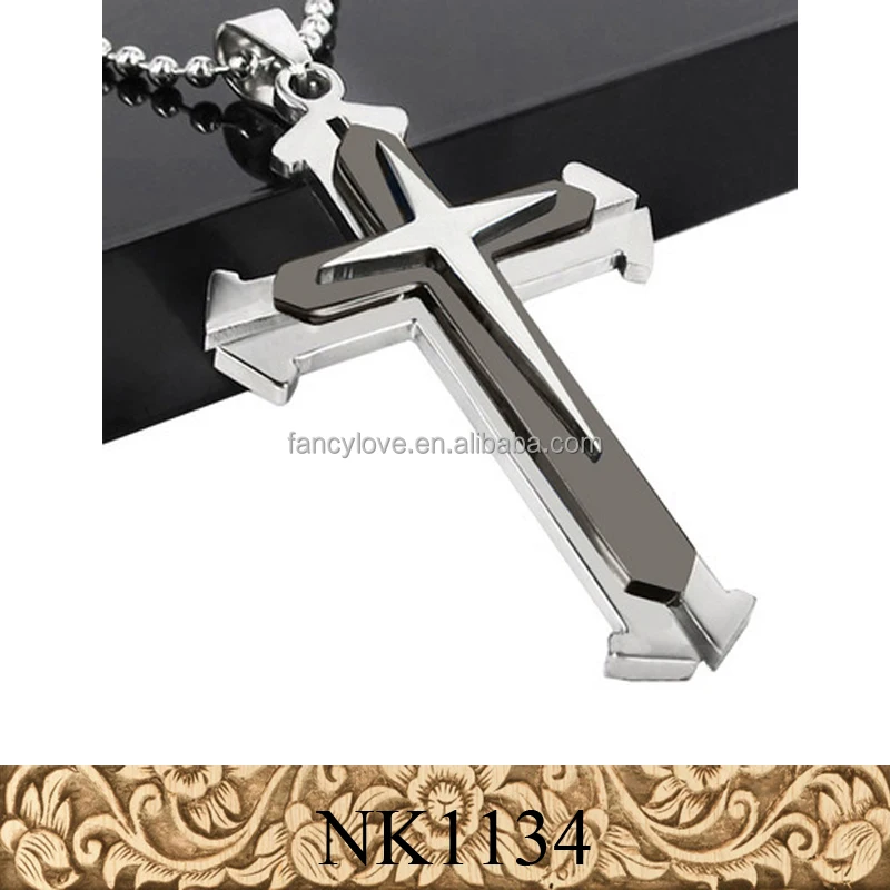 

Fancylove jewelry New Design Titanium Steel Cross Fashion Russian Jewerly Men Necklace, Color as picture or customer require